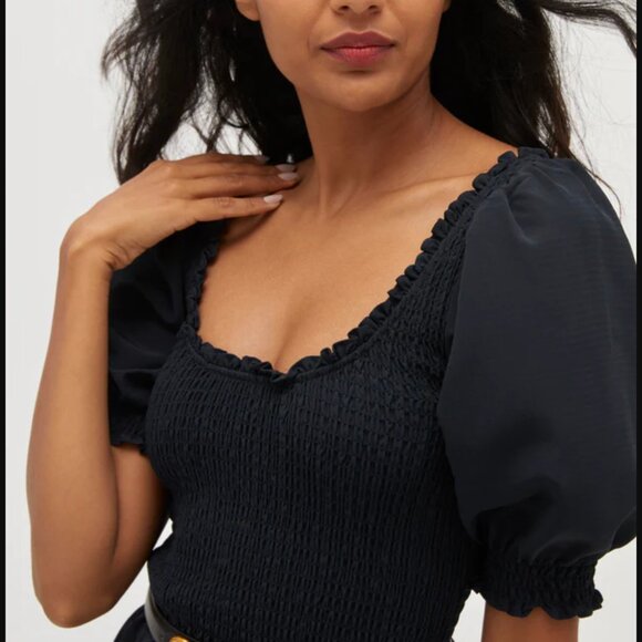 Hill House Home The Louisa Nap Dress - Black Crepe Size SWrinkle Resistant Black - Picture 3 of 5